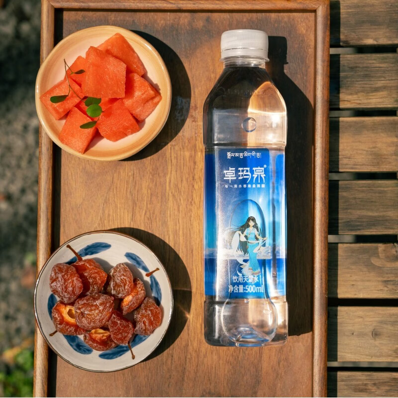 卓玛泉雪山天然水500ml*24瓶/箱 低钠淡矿弱碱性小分子团瓶装饮用水