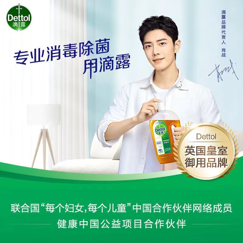 【肖战同款】滴露Dettol 消毒液 1.8L除螨 儿童宝宝内衣 家居室内 宠物环境消毒 两瓶装