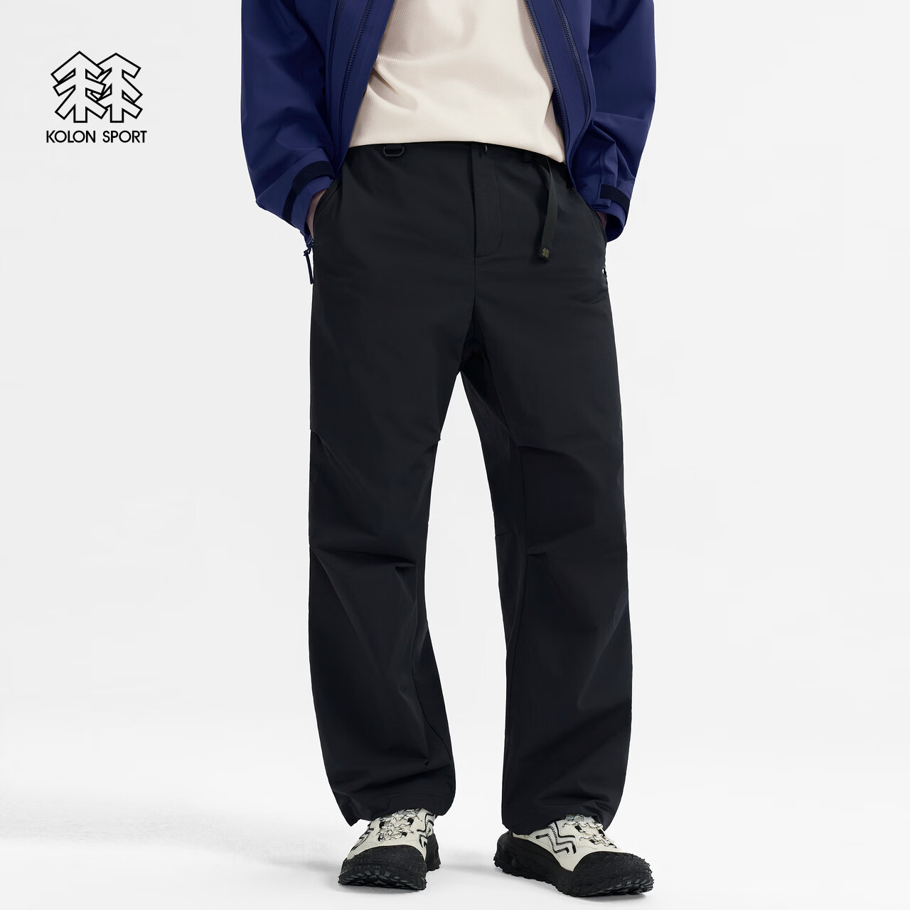 KOLON SPORT/可隆户外软壳裤 男士透湿防风羊毛混纺软壳长裤