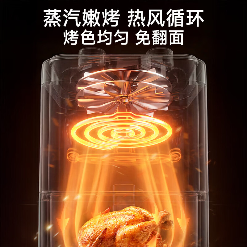 容声空气炸锅家用多功能大容量电烤箱三合一免翻可视窗口 12L 【烤炸蒸多功能+升级可视大屏+一年换新】