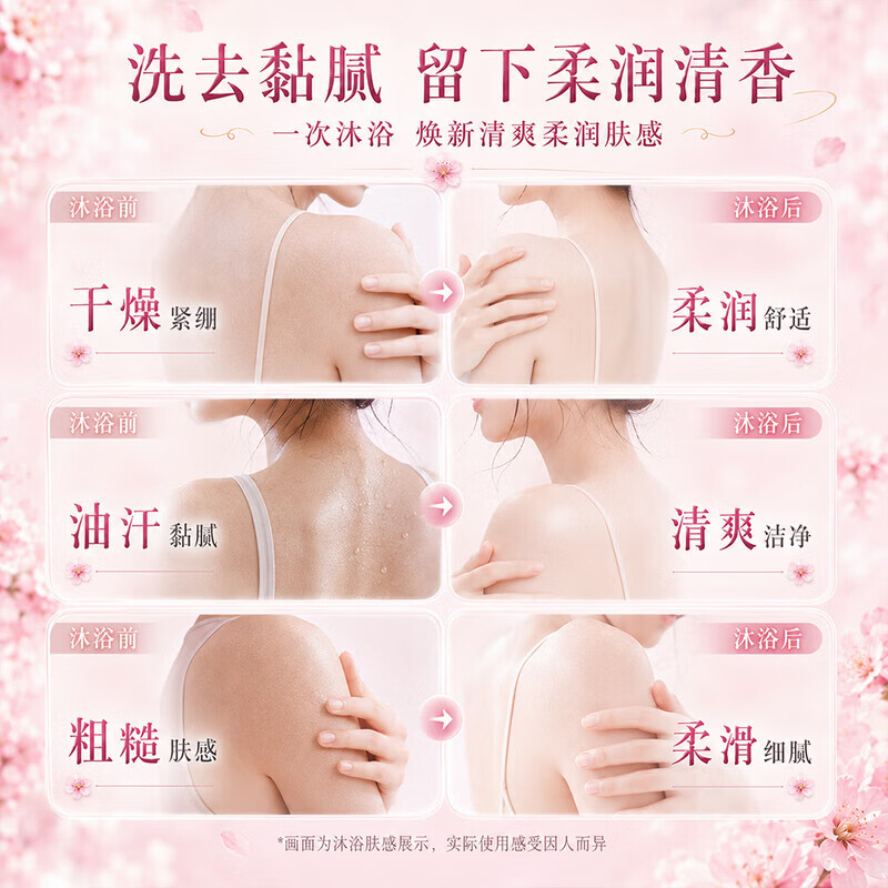 玛黎思樱花香氛沐浴露持久留香香水清洁洗澡补水保湿滋润男女水润沐浴露 樱花香氛沐浴露800ml×1瓶