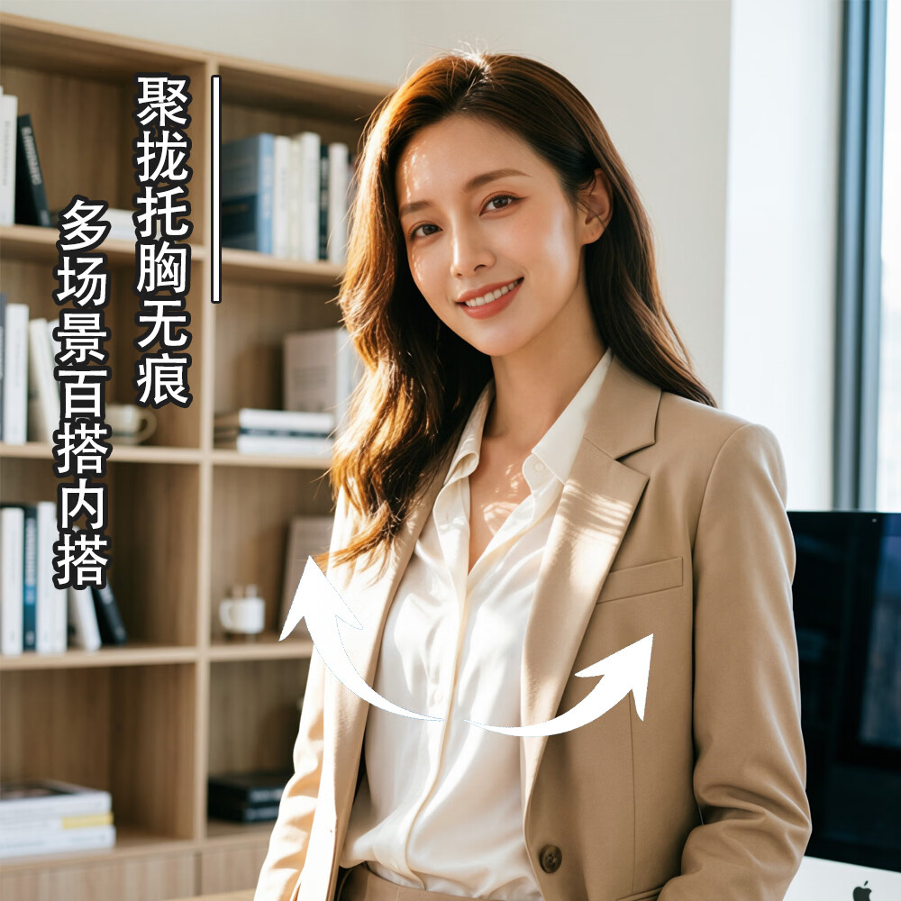 蕉小颂简约舒适文胸女无钢圈吊带青年小胸聚拢收副乳防下垂女士内衣 肤色 S 【32/70AB建议80-89斤】