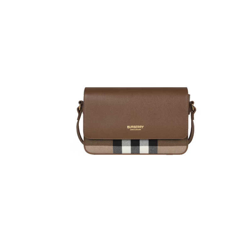 BURBERRY【礼物】Burberry 女士经典条纹PVC配皮单肩斜挎包 81072701