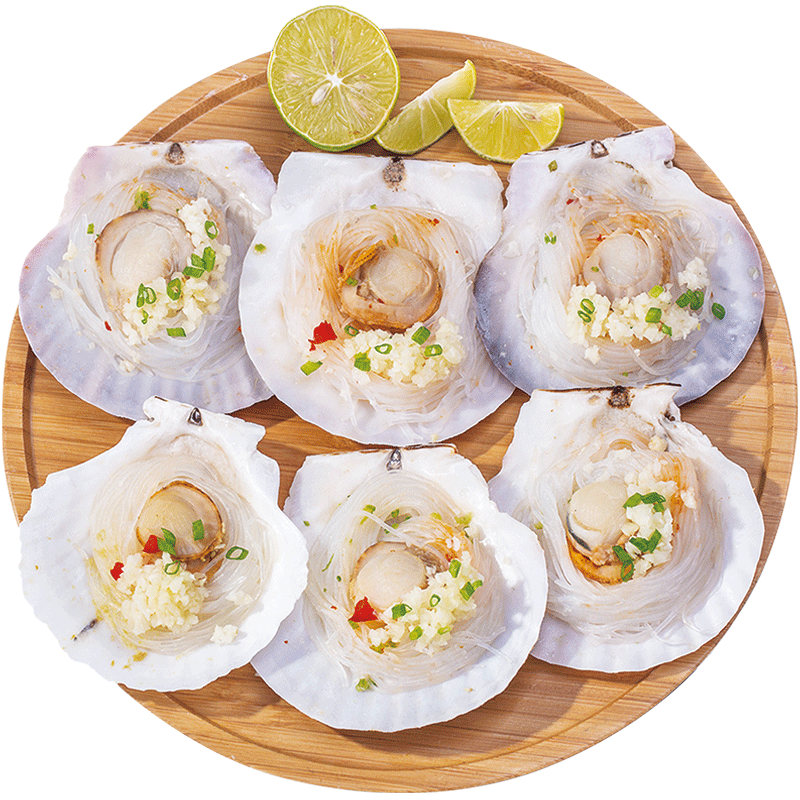 彈指鮮生 冷凍蒜蓉粉絲扇貝肉 海鮮水產(chǎn) 年貨節日聚會(huì ) 送禮美食 【送大袋蒜蓉醬】?jì)糁?.6kg共48只