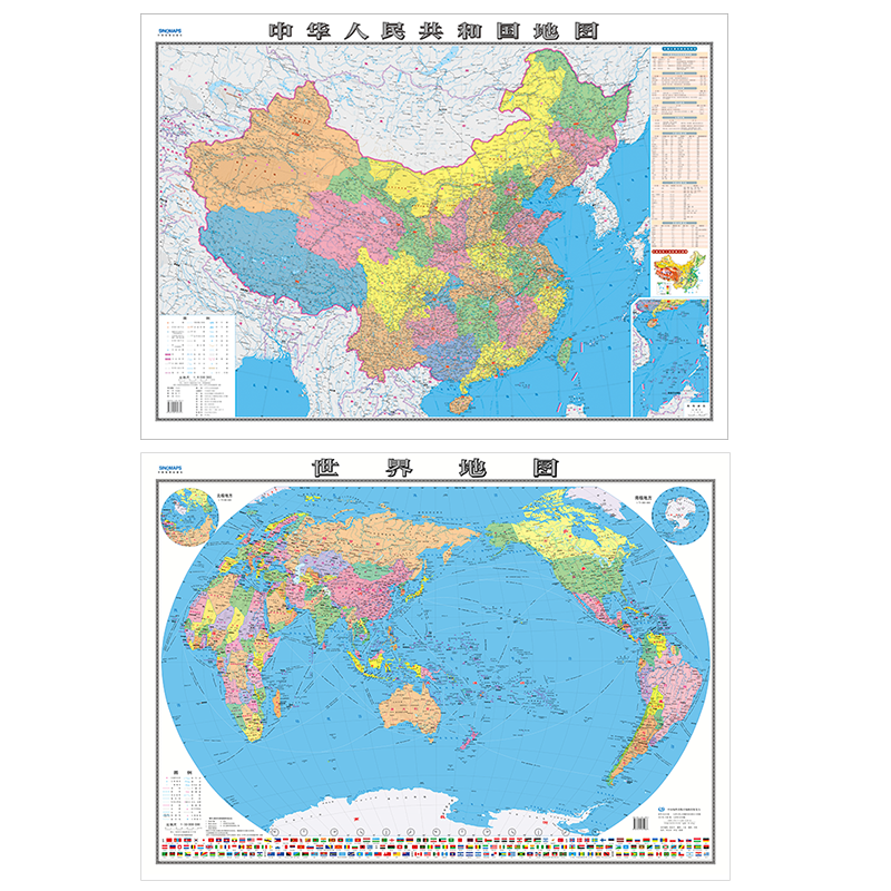 京东特价版、需抢券：《中国地图+世界地图》（2张）