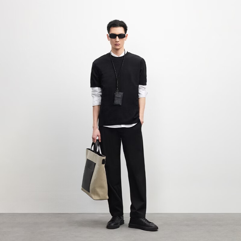 杰克·琼斯(JACK&JONES)男装夏季短袖T恤合集 226201197E40黑色 常规 XS (165)