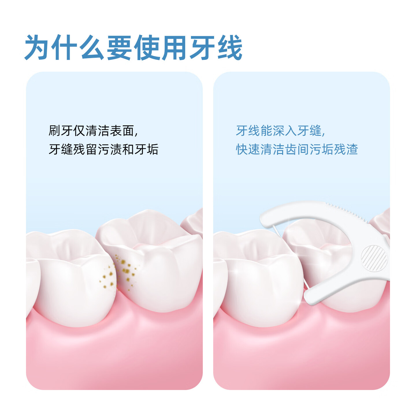 小小贝一次性牙线棒家用牙签线超细剔牙线盒随身便携式 3盒