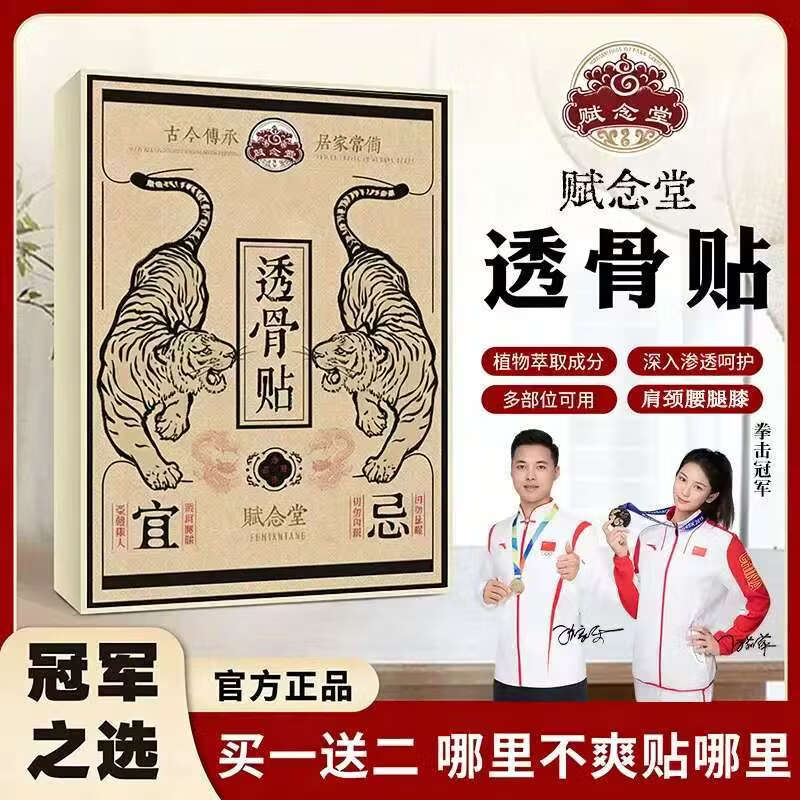 赋念堂肩颈贴赋念堂透骨贴腰椎颈椎香港草本植物萃取颈肩腰腿痛关节不适 十盒装