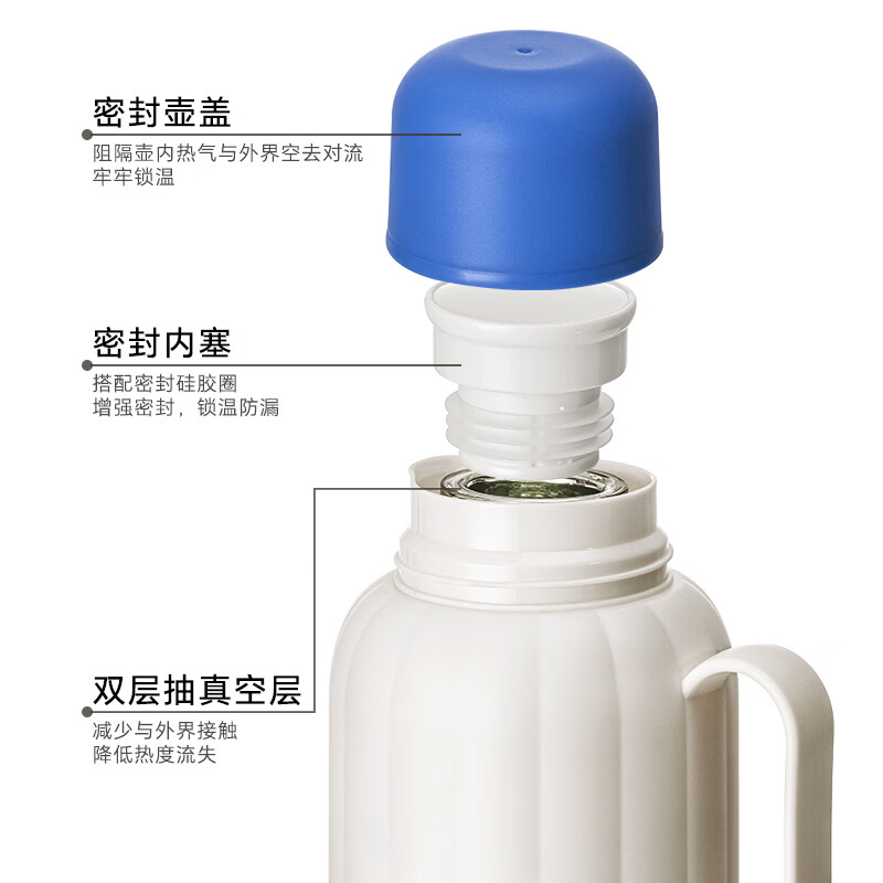 乐唯诗新款保温壶家用大容量玻璃暖水壶热水壶热水瓶焖茶壶泡茶壶保温瓶 乐暖便携保温壶-海棠粉-1000ml