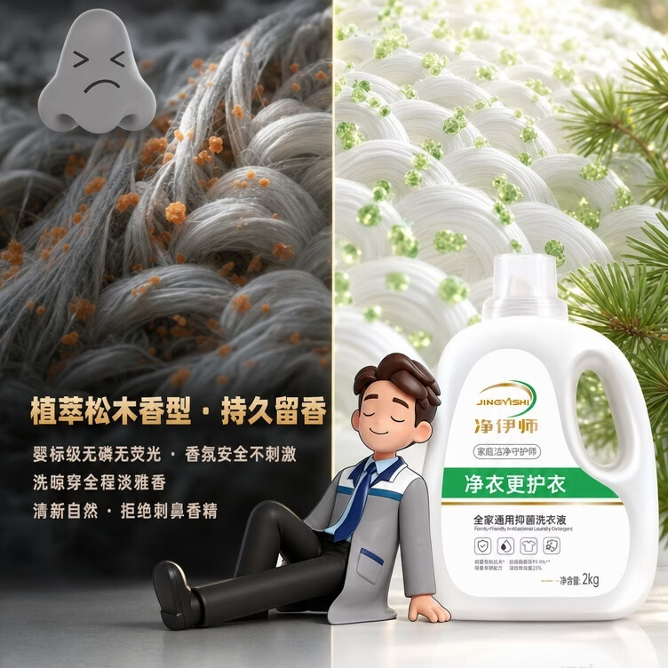 净伊师【净伊师】植萃松木香氛留香持久洗衣液 1瓶