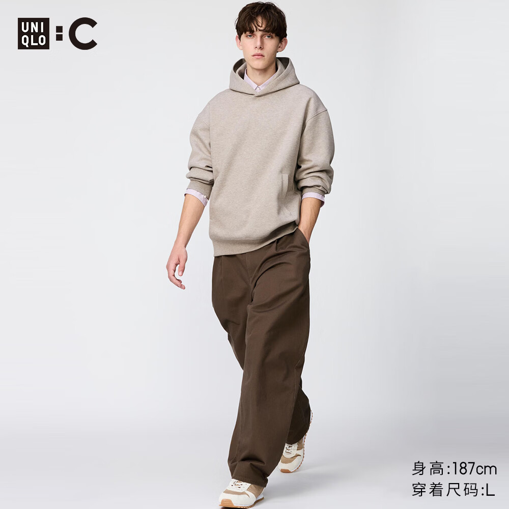 优衣库廓形长裤男装女装合作款/休闲裤裤子484875 490634 484875/34驼色 M