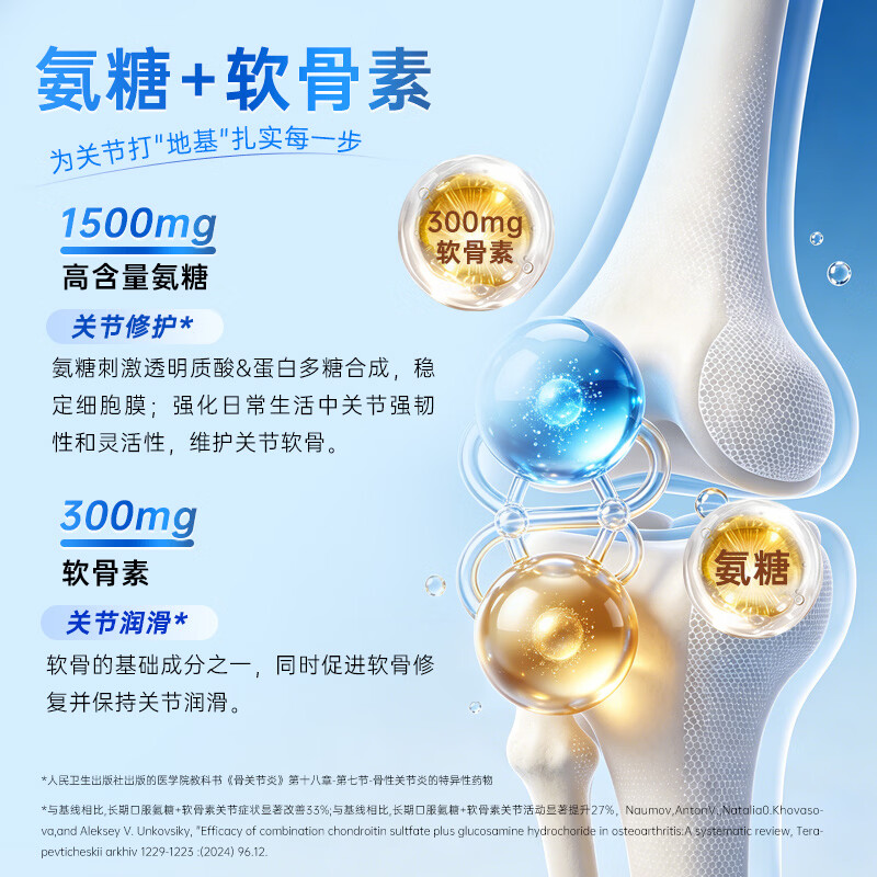 健安喜(GNC)氨糖软骨素钙片1500mg含MSM成人中老年人护关节营养品送礼优选 【舒缓关节】氨糖软骨素 160粒*1瓶