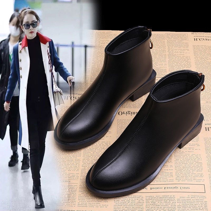 乐拓健搭配裙子的小皮鞋职场通勤马丁靴女春秋季新款英伦风休闲短靴小