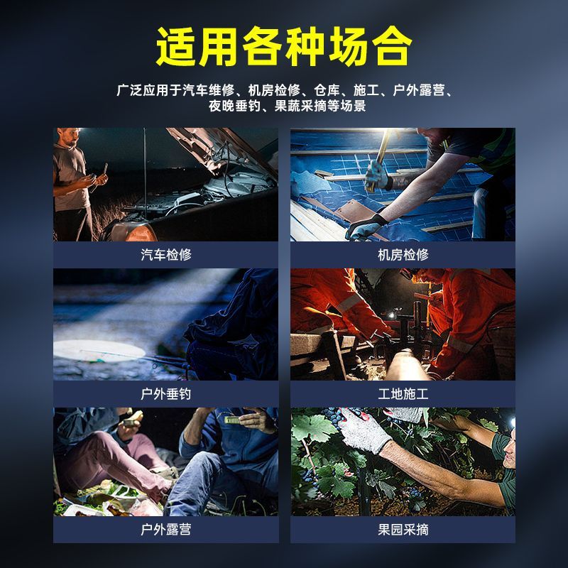 雅格(YAGE)大光斑头灯头戴式强光充电野外赶海夜钓专用登山夜间作业照明 豪华款4800锂电【激光炮灯珠-三档调光】电量显示
