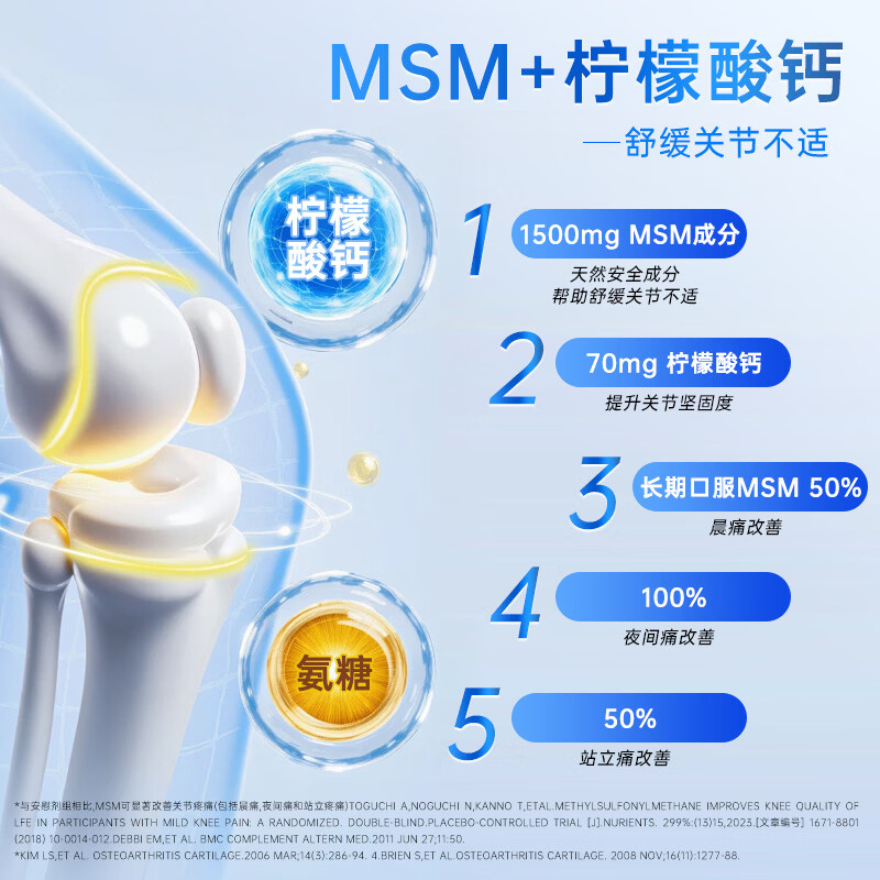 健安喜(GNC)氨糖软骨素钙片1500mg含MSM成人中老年人护关节营养品送礼优选 【舒缓关节】氨糖软骨素 160粒*1瓶