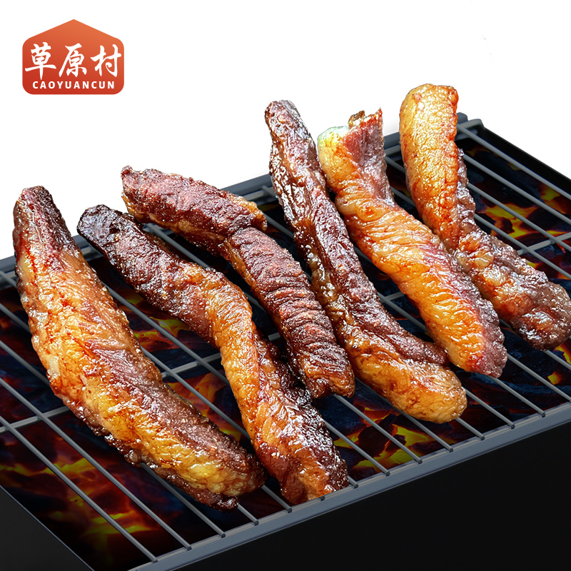 草原村内蒙古肥瘦牛肉干200g 手撕零食肥瘦相间孕妇加热食用肉干肉脯