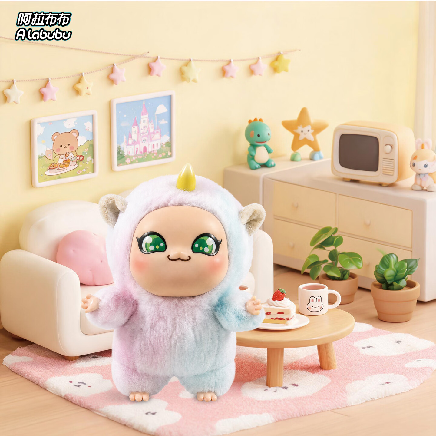 阿拉布布(ALABUBU)搪胶毛绒盲盒手办玩偶公仔车载挂件摆件生日礼物女孩 搪胶毛绒-单盒(随机1款)
