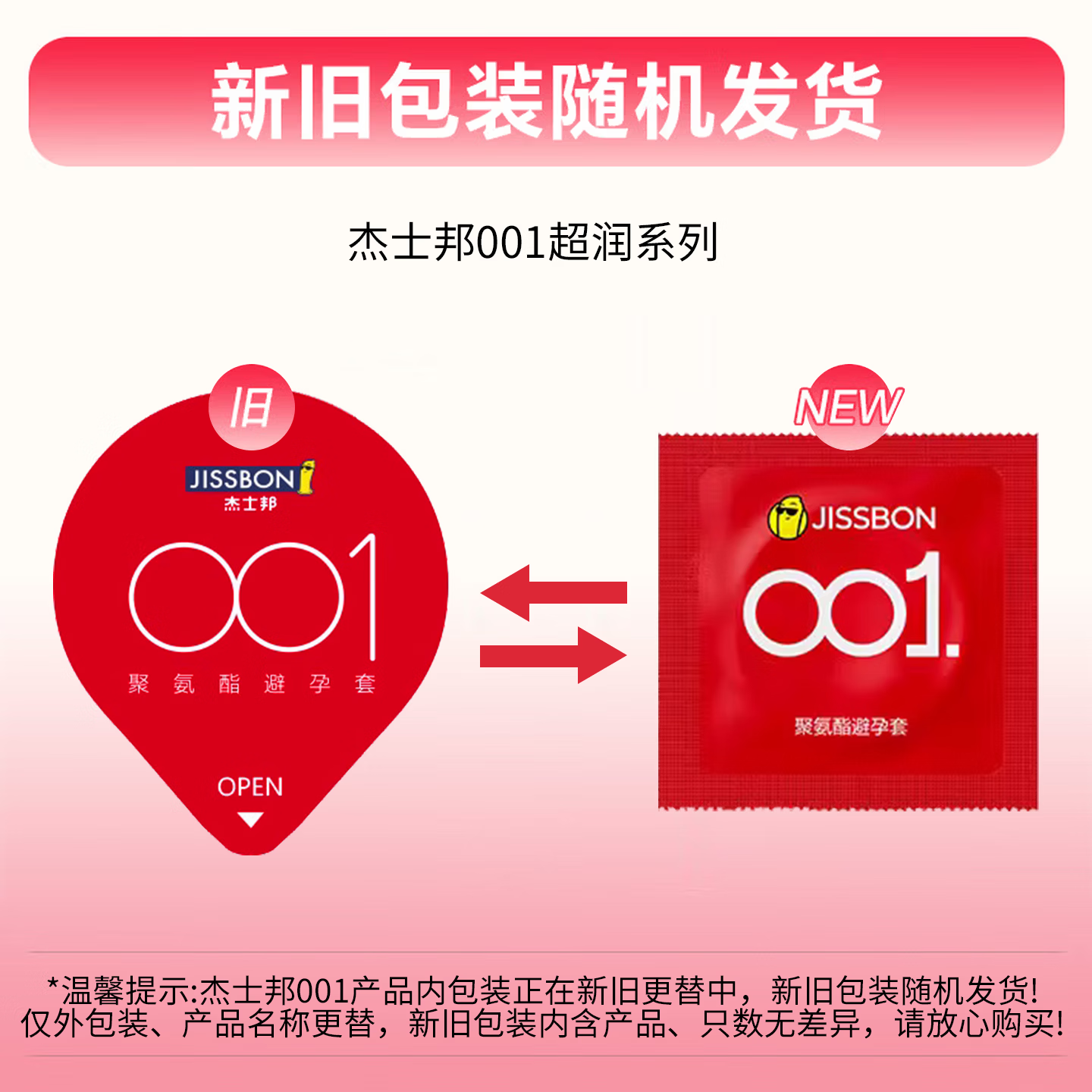 杰士邦避孕套超薄001安全套0.01玻尿酸无套裸隐形0.001男用性高嘲液秒喷 【裸感体验】001超润5只