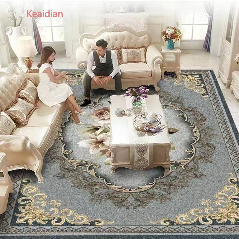Keaidian欧式客厅地毯茶几垫沙发家用卧室满铺房间床边毯大面积定制 豪华欧式-03 200*300厘米（大客厅毯）