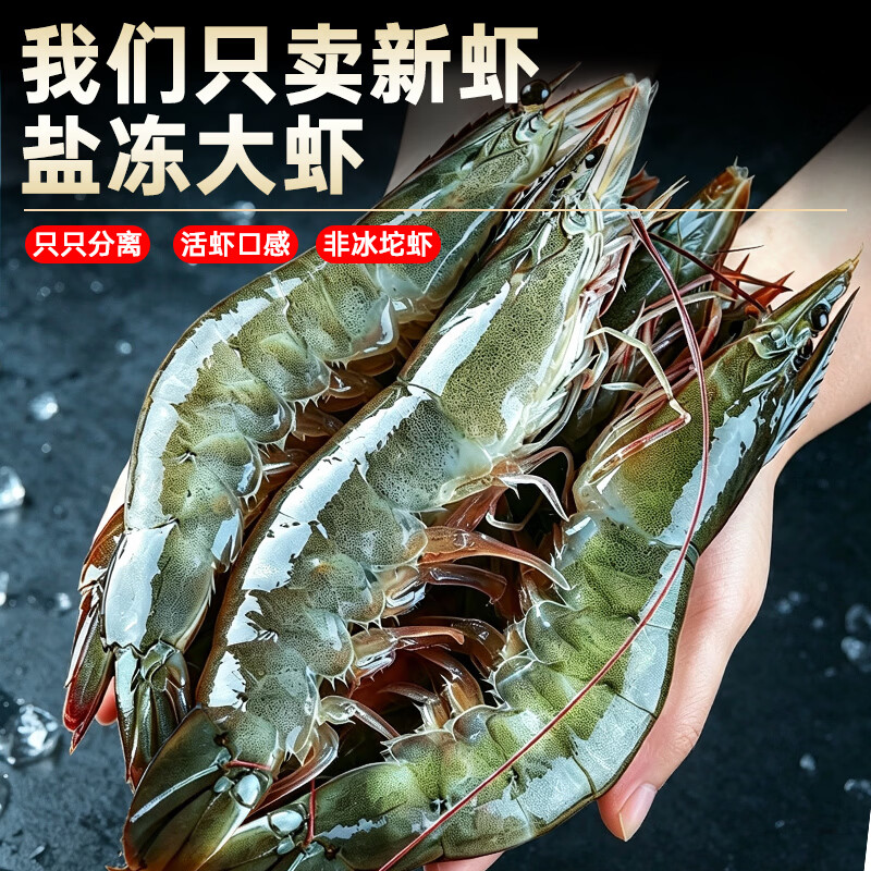 九英里青岛大虾基围虾白虾鲜活青虾海虾对虾生鲜 虾类 海鲜  特大级白虾 15-18cm 3斤(净重) 