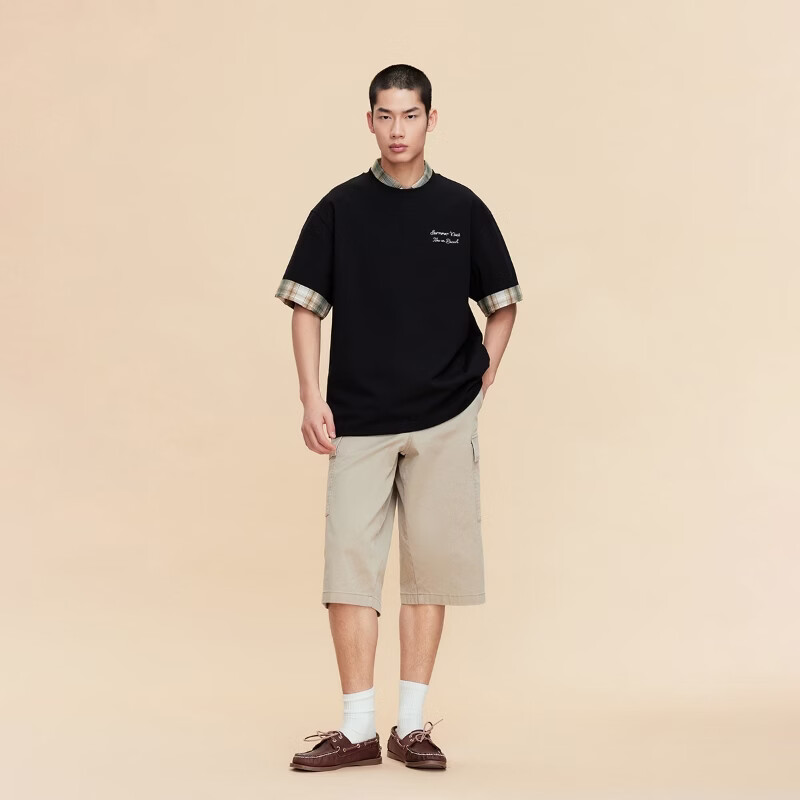 杰克·琼斯(JACK&JONES)夏季短袖男士T恤合集 226201110E40黑色 S (170)