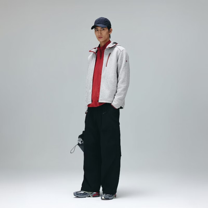 杰克·琼斯(JACK&JONES)【AT风展自在动系列】男士卫衣外套2026年秋季新款休闲运动夹克 A43蒸汽灰 L (180)