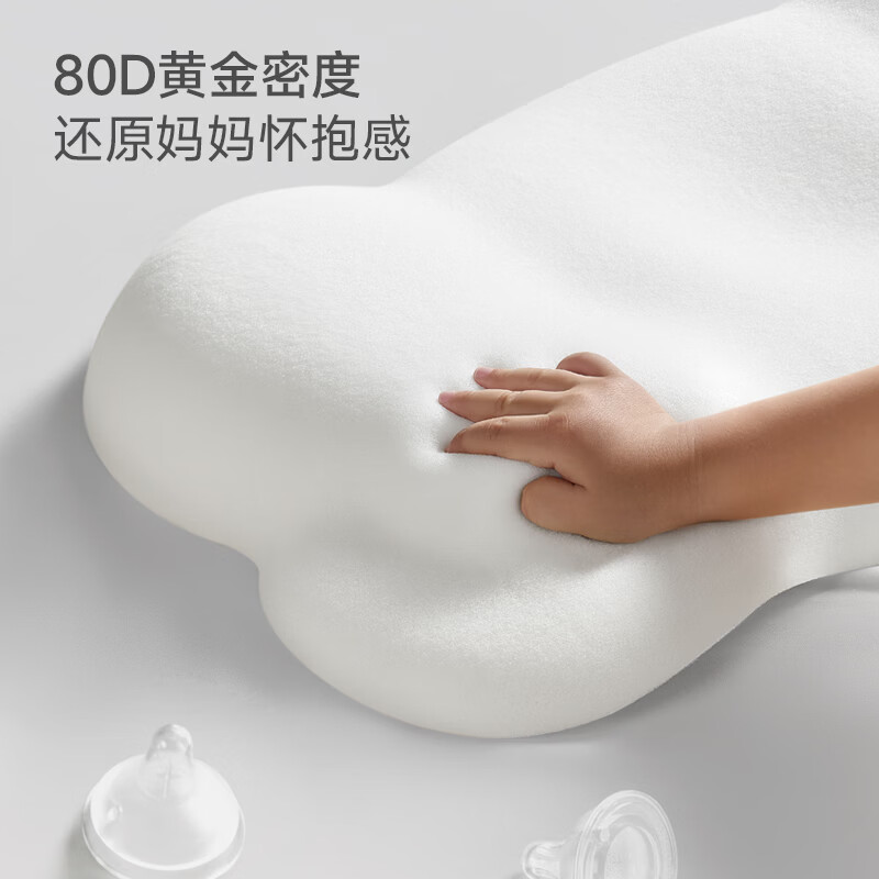 时光存折硅胶儿童枕头云朵枕婴儿宝宝分区护脊护颈枕头冰丝枕套透气可水洗 T0段【6个月-3岁】全枕可洗