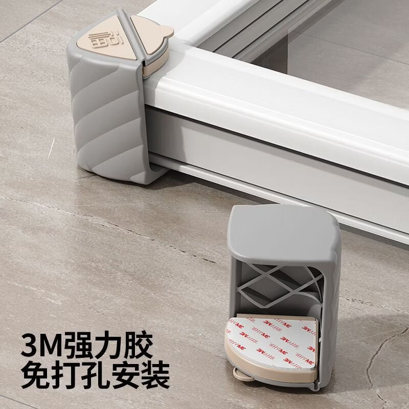 CRHMMFLF窗户防撞护角全包儿童铝合金断桥防撞门窗窗角硅胶护角防护套 大号茶色【适用于93mm】内适用 四面全包 多重防护