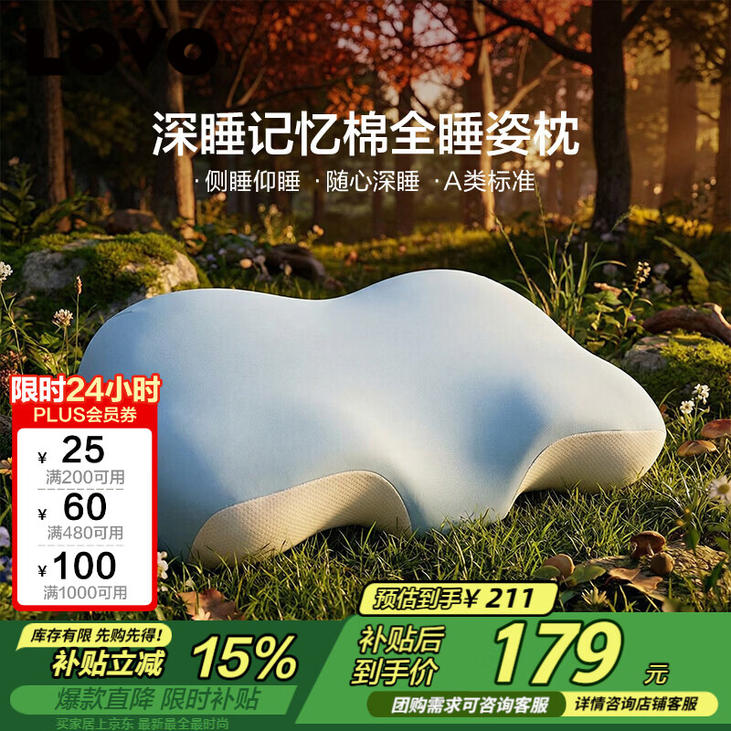 LOVO罗莱家纺 枕头枕芯记忆棉枕A类侧睡全面透气护颈成人学生宿舍