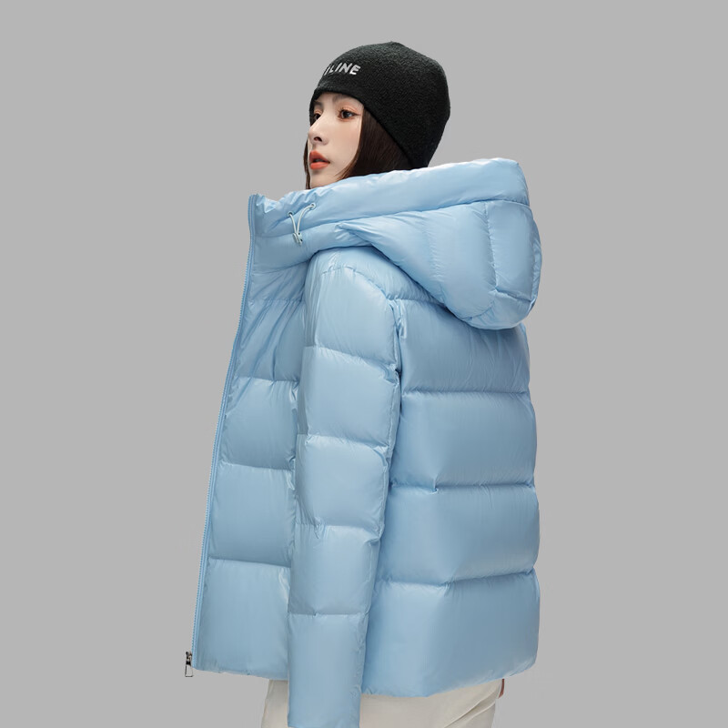 雅鹿女装短款羽绒服女2026冬季加厚保暖连帽面包服外套女 白色 2XL