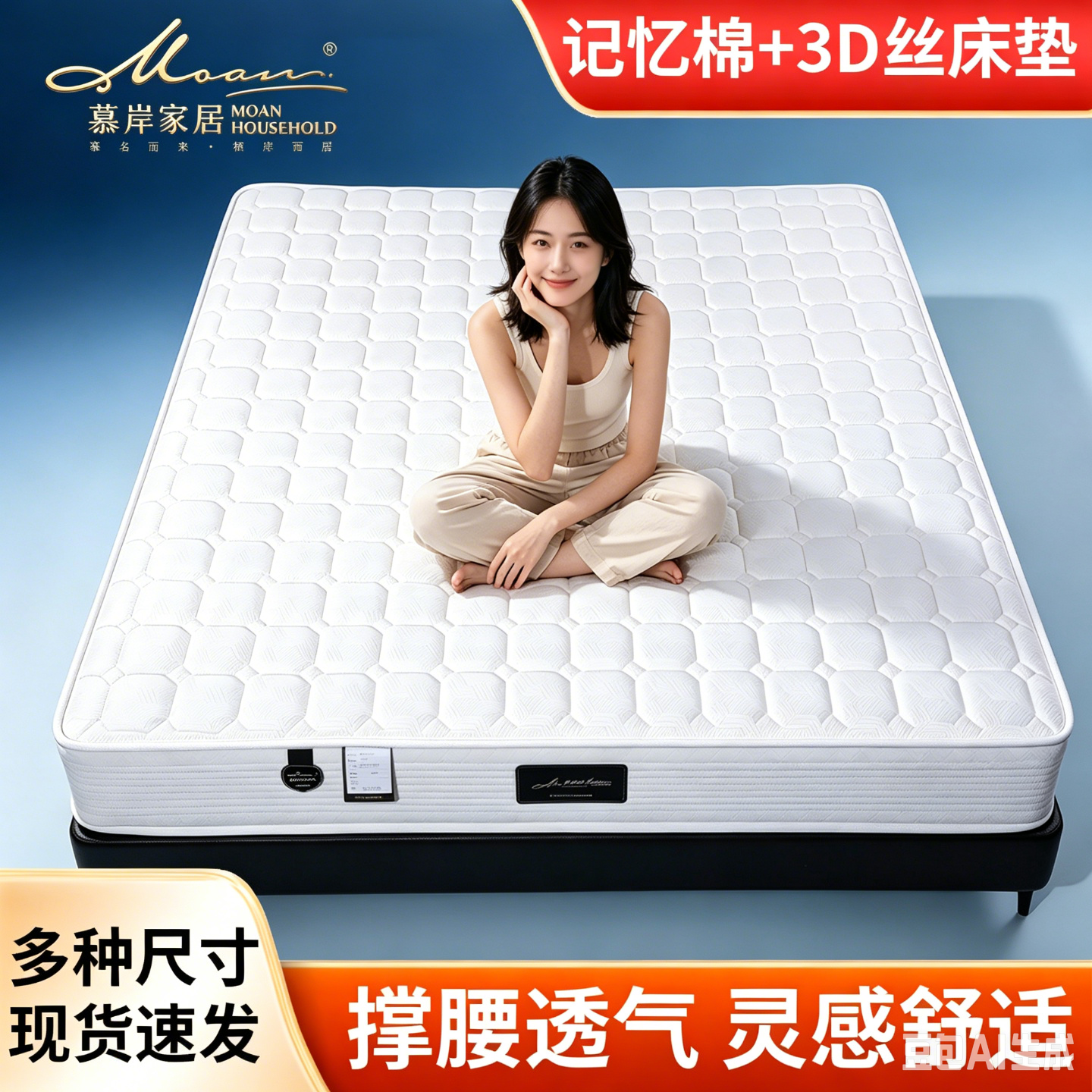 慕岸手工酒店家庭卧室家用酒店超软垫独立袋装弹簧轻奢睡床垫高端床垫 慕岸M6067 2000*2200