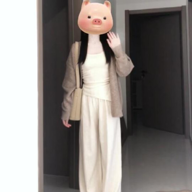 浪莎韩版hiphop开衫毛衣女春秋宽松慵懒风软糯温柔休闲百搭针织衫上衣 卡其色 【软糯亲肤】 均码 【建议80-140斤】