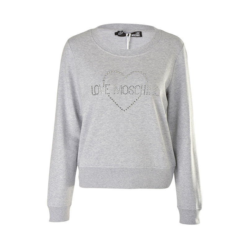 莫斯奇诺(moschino)/女士休闲品牌logo爱心印花圆领套头卫衣w632203