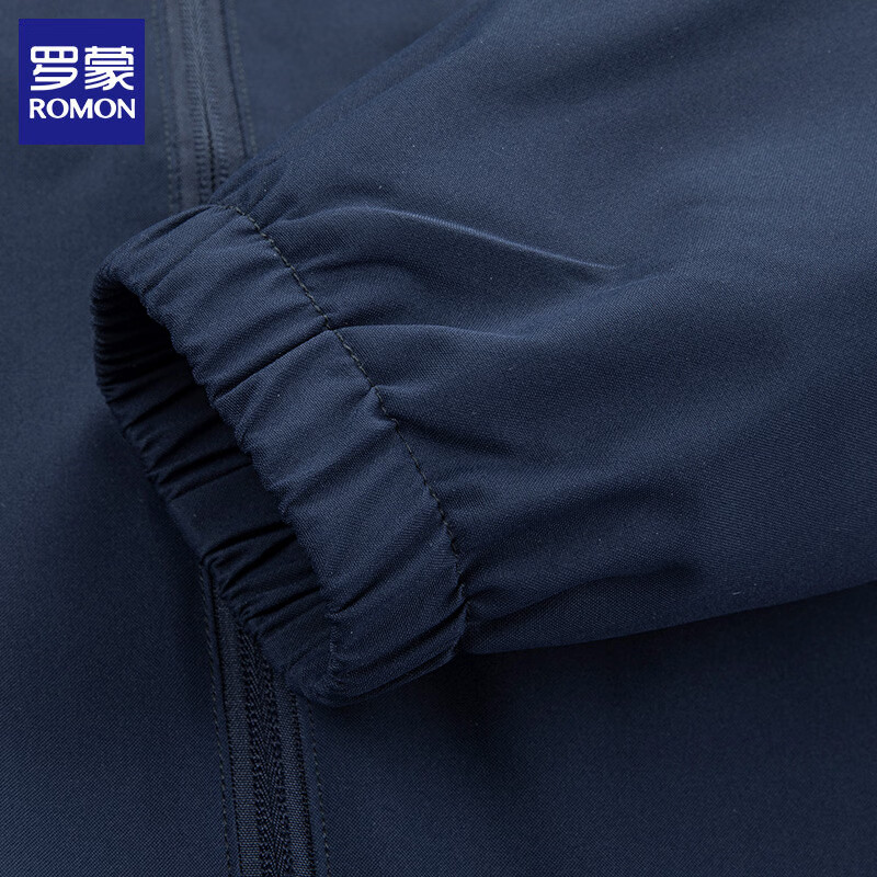罗蒙(ROMON)休闲冲锋夹克上衣外套2026秋季款防沷水男士立领户外夹克衫男装 深藏青 2XL (建议体重135-150斤)