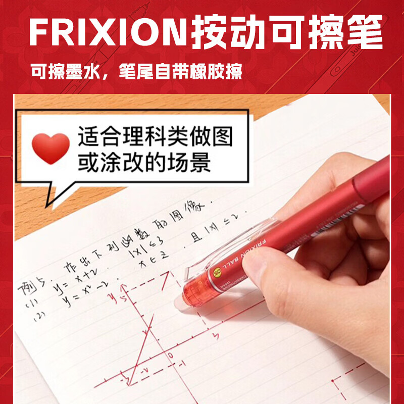 百乐（PILOT）红色中性笔签字笔水性笔0.5可擦笔文具套装办公用品红笔教师节礼物送老师批改作业高颜值礼盒 臻选礼盒 红0.5 B套装6支装