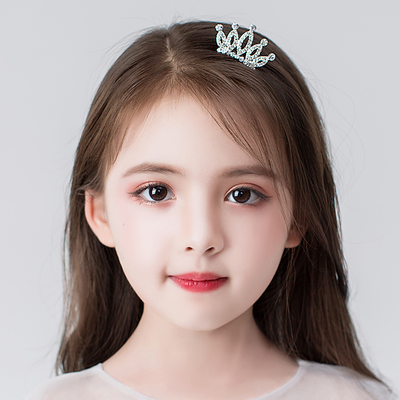 韓國女童皇冠頭飾兒童公主小孩生日王冠發(fā)夾小女孩水鉆寶寶發(fā)飾 迷你皇冠