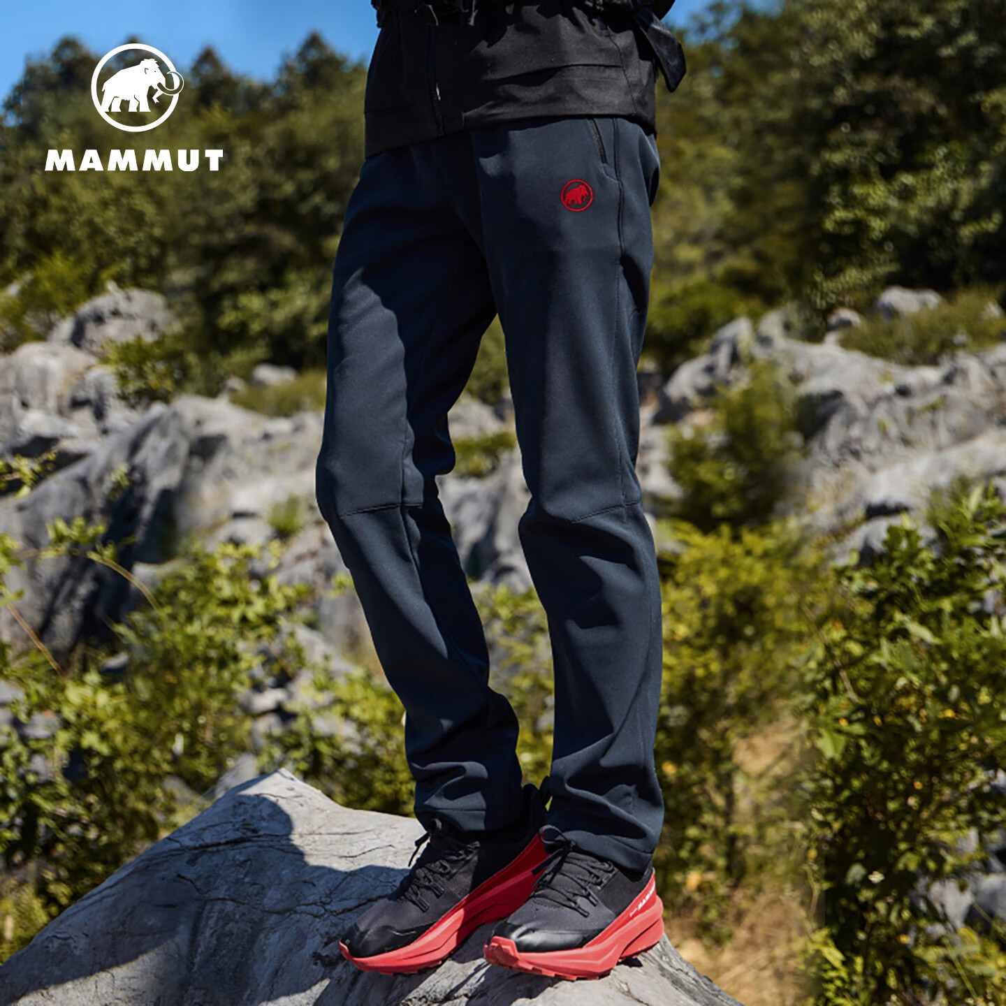 猛犸象（MAMMUT）Clion男女户外登山保暖加绒加厚防风防泼水软壳长裤 黑色 红标 L