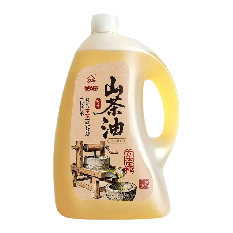 XH硒海 野生山茶油5L 山茶油0胆固醇 压榨一级食用油