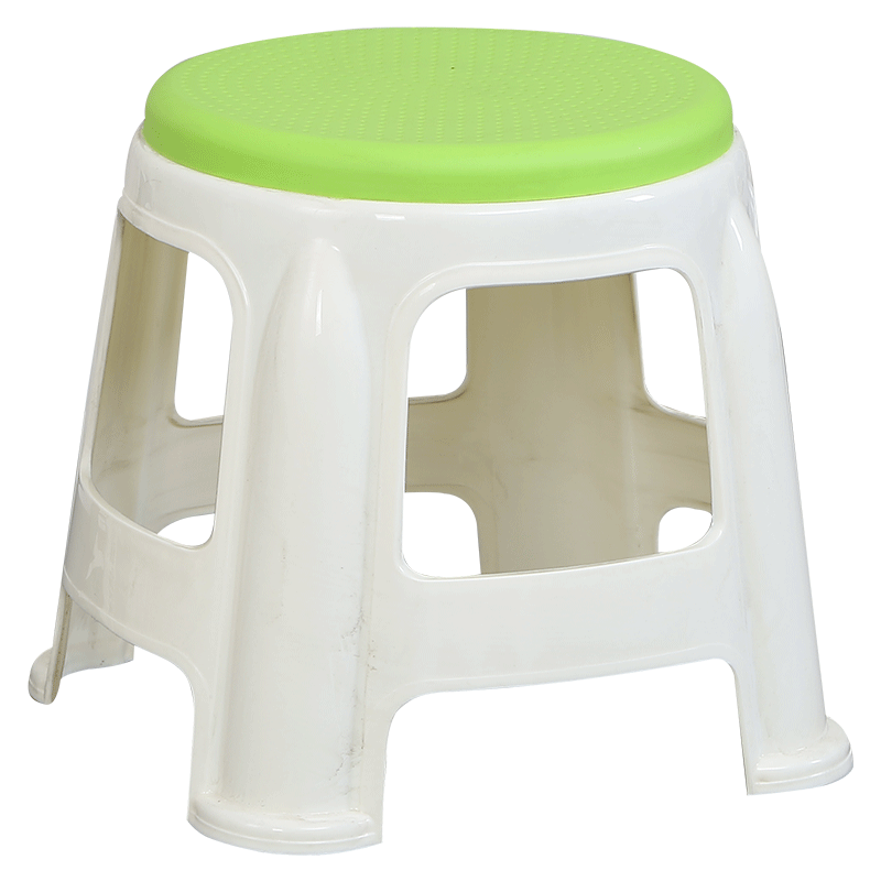 和大人 加厚塑料凳子休闲椅子 家用浴室矮凳板凳换鞋凳 小圆凳 绿色