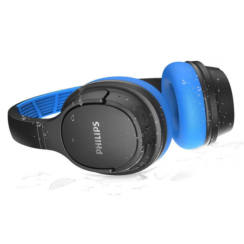 飞利浦（PHILIPS）头戴式运动耳机 无线蓝牙耳机 防滑头梁 跑步防水防汗耳机 苹果安卓手机通用 SH402蓝