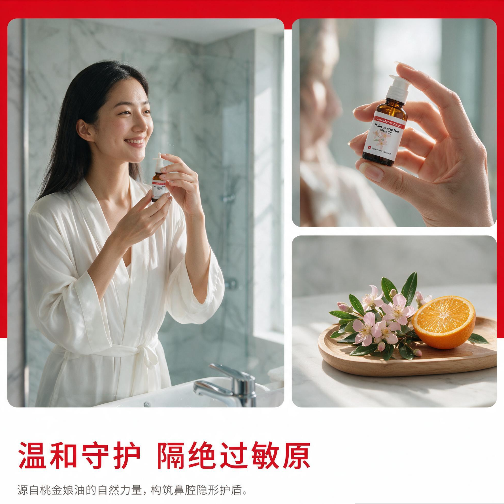 吉诺斯汀瑞士进口桃金娘油纯天然鼻腔喷剂 鼻炎鼻腔护理液鼻干鼻塞 瑞士原装进口 15ml
