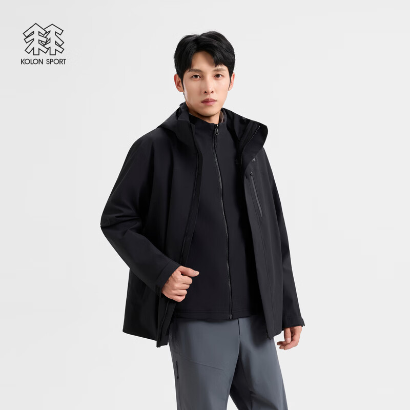KOLON SPORT/可隆户外冲锋衣 男士软壳三合一徒步夹克外套