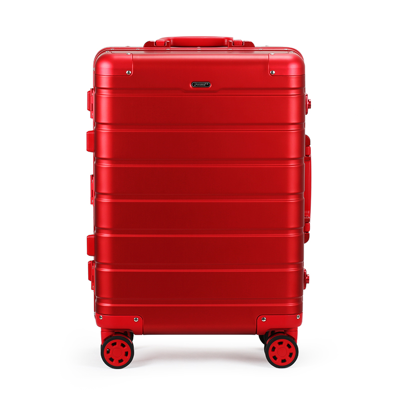 fareast远东全铝镁合金行李箱男铝框拉杆箱24吋登机箱20吋密码箱静音万向轮箱子 珊瑚红 20英寸