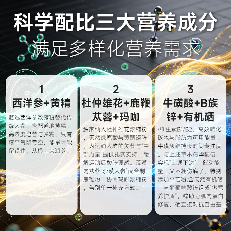H&W HEALTH&WISDOM日本制造牡蛎大盛生蚝促睾壮阳补肾补精男性备孕氨基酸保健滋补品 西洋参黄精鹿鞭片60片*1瓶【补肾强精壮阳】