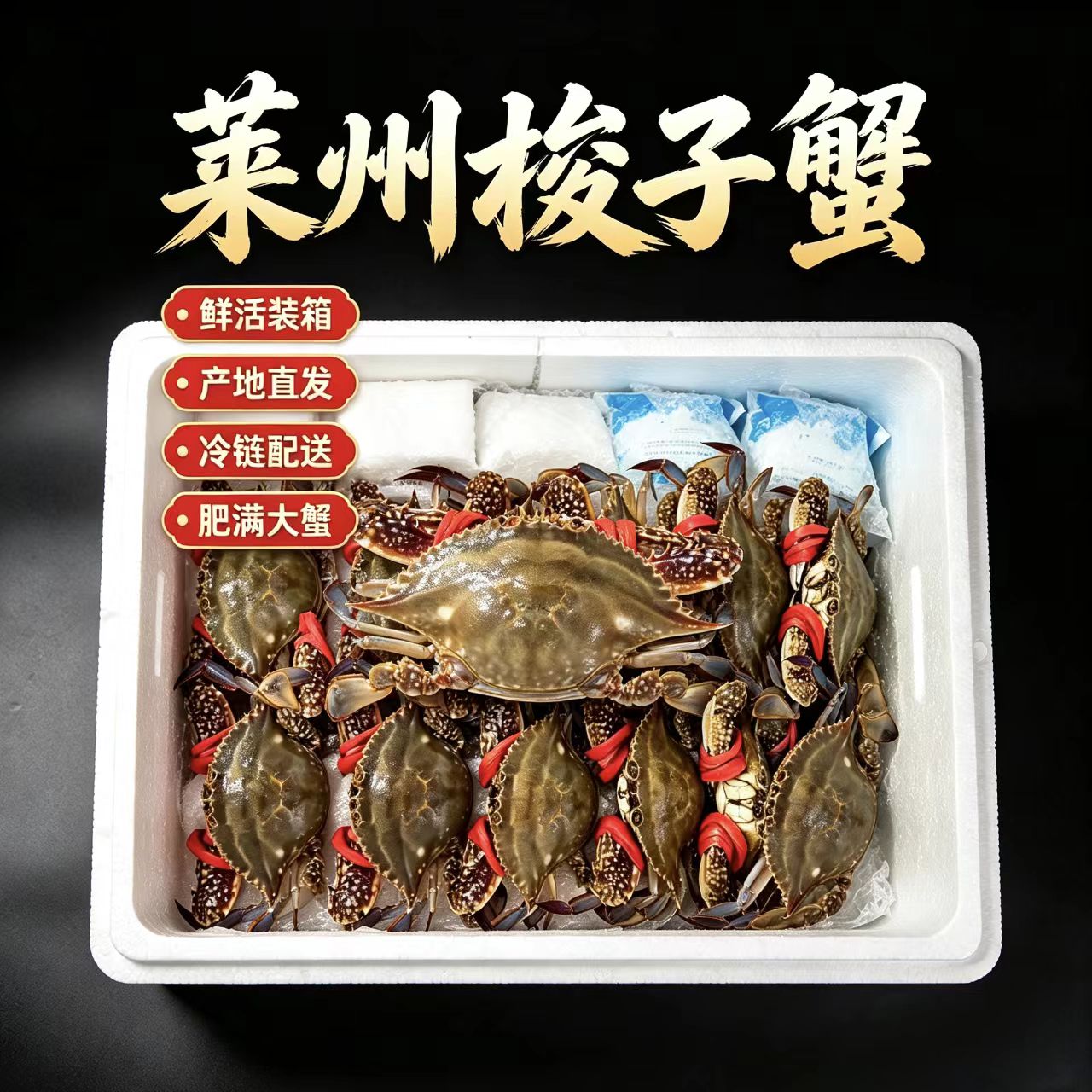 梭子蟹鲜活莱州特大母蟹野生大螃蟹鲜活生鲜海鲜新鲜海蟹飞蟹白蟹 【活蟹活发 肉母蟹】 每只5-6两 10只装