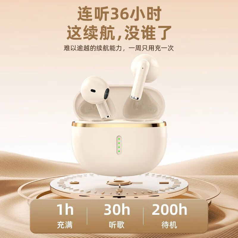 【甄选直发】蓝牙耳机半入耳式降噪运动跑步高音质高颜值双耳真无线超长续航男女学生党X8 白色【舒适入耳不漏音+万元杜比震撼音】