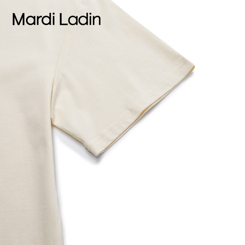 MARDI LADIN儿童短袖T恤女2026年夏季小雏菊印花新款宽松显圆领百搭上衣女 杏色 130