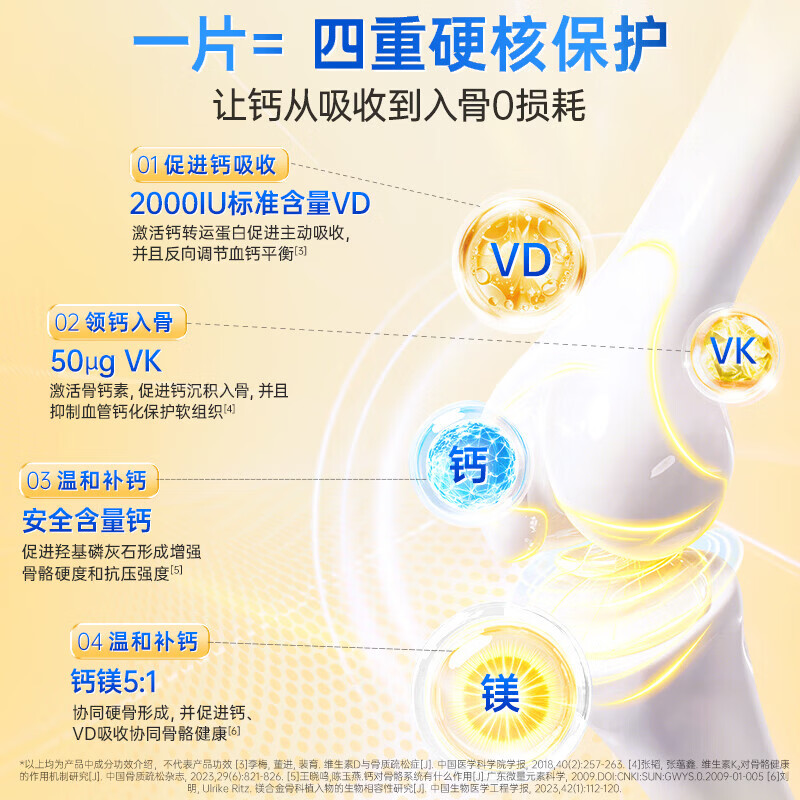 双心(Doppel herz)钙镁+维生素D3+K2四合一成人补钙骨骼健康 【可服2个月】 30粒*2盒