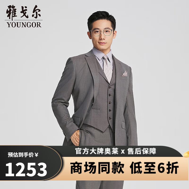 雅戈尔【商场同款】西服男士春夏套西YOTN217293XJY上衣 灰咖YOTN217293XJY上衣 L 175/96A