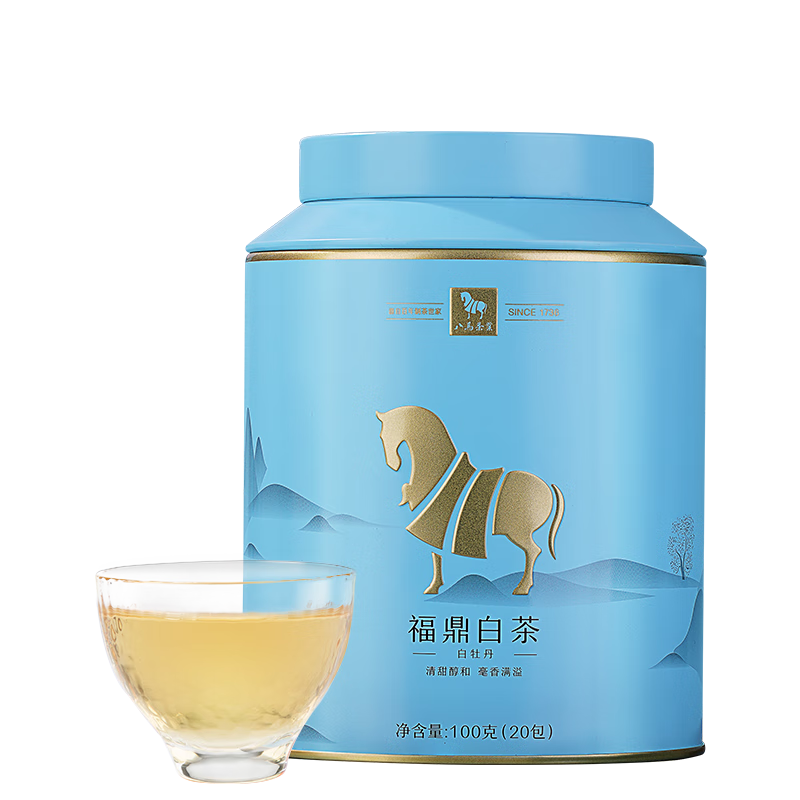 八馬茶業(yè)白茶 金馬罐 福鼎白茶白牡丹一級(jí)茶葉100g 罐裝